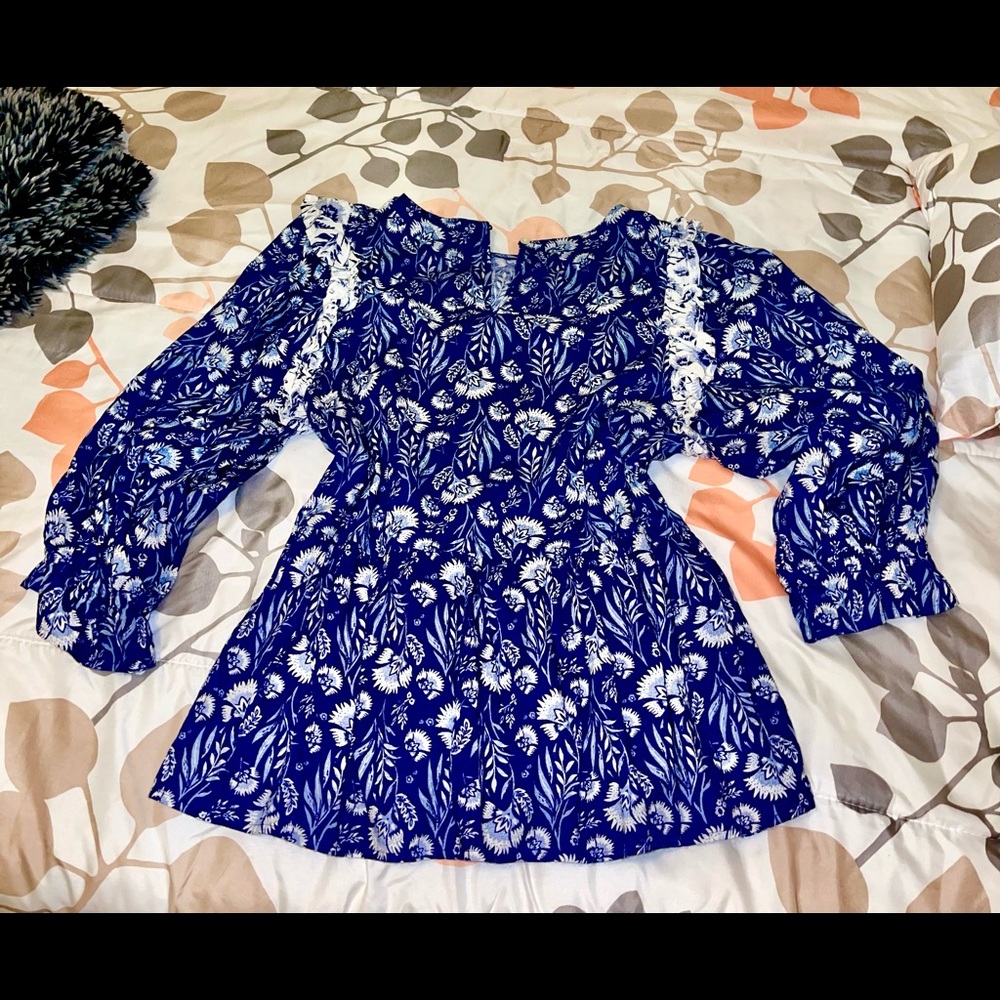 Blue and white shirt
